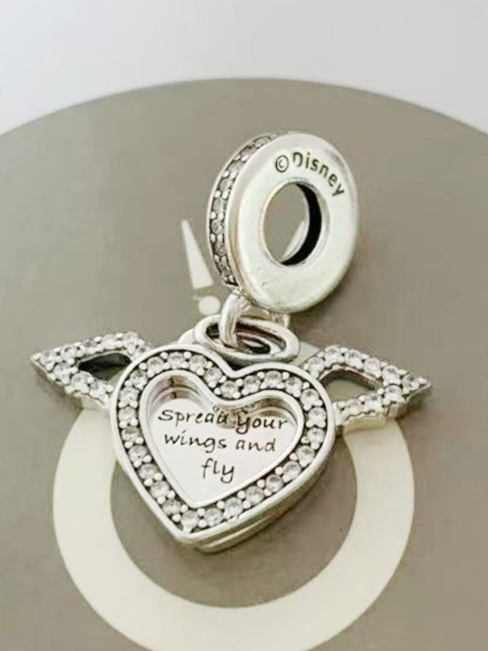 Pandora Heart and Angel Wings Dangle Charm